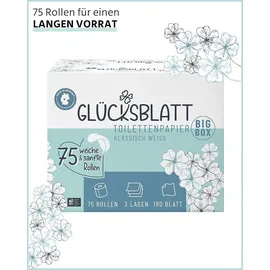 glücksblatt Toilettenpapier 3-lagig 75 Rollen x 180 Blatt