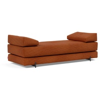 INNOVATION LIVING Schlafsofa Sigmund Metall schwarz Cord Burnt Orange