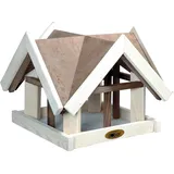 Dobar Vogelhaus mit Antikfinish 37 x 37 x 43 cm Braun-Weiß