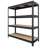 Mammut Weitspannregal Schwarz - Gesamtlast 1500 kg - 177 x 160 x 60 cm