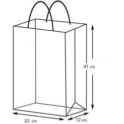 DeinPack Papiertüten aus Kraftpapier - Rot 25 rote x Papier Tüten 32 x 12 x 41 cm