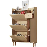stilvora Schuhschrank 90x17x125 cm Natur
