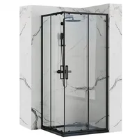 KOLMAN Eckdusche Punto Schwarz Viereck Duschkabine, BxT: 80x80 cm, Sicherheitsglas, 190 cm, Transparentes Glas schwarz 80 cm x 80 cm