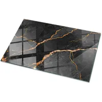 Tulup Tischplatte Schwarz, Rotbraun, Glas 100x70x0.4 cm Esszimmer, Tische,