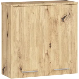 Akord Badezimmerschrank, Eiche Artisan, Holzwerkstoff, Nachbildung, Holz Optik, 2 Fächer, Rechteckig, 60x60x22.5 cm, Badezimmer, Badezimmerschränke, Hängeschränke