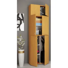 VCM Holz Besenschrank Staubsauger Putzschrank Lona A 70 x 39 x 223 cm Braun