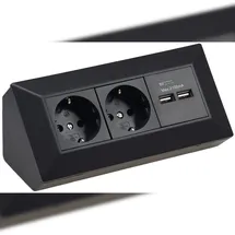 ChiliTec Schuko-Steckdose 2-fach Schwarz 2 St.