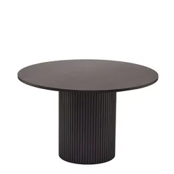 Esstisch "TOSCANA, Eiche Furnier", schwarz, B:115cm H:74,5cm T:115cm, LEGER HOME BY LENA GERCKE, Tische, Esstisch Runde Esstische, runde Tischplatte, D 115 cm, Säulengestell mit Rillenstruktur