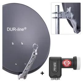 Dur-Line Select 4 Teilnehmer Set - Qualitäts-Alu-Satelliten-Komplettanlage - Sel...