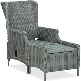 vidaXL Verstellbarer Gartensessel 67 x 94 x 38 cm hellgrau