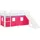 Homestyle4u Hochbett 90 x 200 cm Kiefer massiv lackiert weiß pink