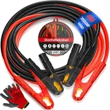 MASKO MASKO® Starthilfekabel Überbrückungskabel für Benzin- und Dieselmotoren, 6/12/24 Volt. Auto Motorrad Starterkabel aus Kupfer inkl. Handschuhe und Tragetasche (25mm2 1200A / 30mm2 1500A)