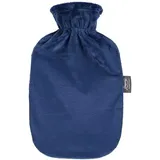 Fashy Wärmflasche mit Flauschbezug, marine, 2 L