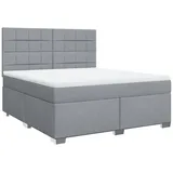 vidaXL Boxspringbett mit Matratze Hellgrau 180x200 cm Stoff