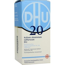 DHU-ARZNEIMITTEL BIOCHEMIE DHU 20 Kalium aluminium sulf. D12 Tabletten