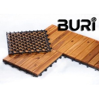 BURI Holzfliesen 2m2 BURI® Holzfliesen 30x30 Akazienholz Holz Fliesen Terrassenfliesen braun