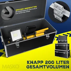 Masko Alubox Aluminium 194 l schwarz 3er SET
