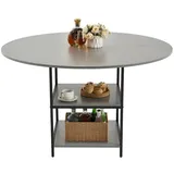 Vevor runder Esstisch Küchentisch Holz (nur Tisch) Esszimmertisch 120cm Grau