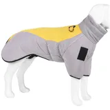 MAGICSHE Hundejacke Hundemantel Wasserdicht Winter Warme Hundejacke für Mittel Große Hunde, Hundemantel mit Geschirr gelb 4XL