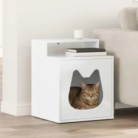 vidaXL Katzenhaus Glänzend 42,5 x 40 x 53,5 cm Weiß