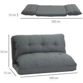 Homcom Bodenstuhl 2-in-1 mit 13 Positionen Verstellbare Rückenlehne für Wohnzimmer, Sessel, Polstersessel