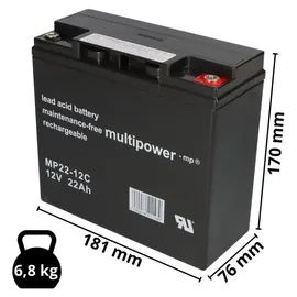 Multipower MP22-12C Blei Akku 22000 mAh 1 St.