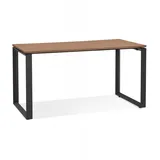 KADIMA DESIGN Schreibtisch mit Walnuss MDF Holzplatte und Metallgestell | Bürotisch für Arbeitszimmer mit Ample Arbeitsfläche | Minimalistisch | Kadima Design