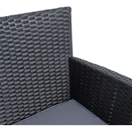 Estexo Polyrattan Gartenbank 2-Sitzer  Schwarz