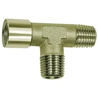 Riegler T-Stück, außen/außen/innen, G/R 1/2, SW 21, Messing vernickelt
