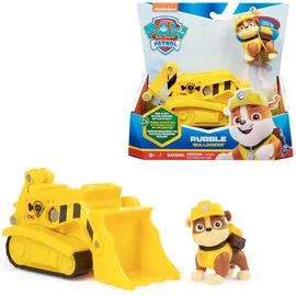Paw Patrol Baustellen-Fahrzeug mit Rubble-Figur 20 cm - gelb/schwarz