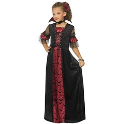 CHAKS Hexen-Kostüm Vampir ‚Tessa‘ für Mädchen – Langes Kleid schwarz 140
