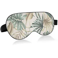 Palm Leaf Atmungsaktive Schlafaugenmaske, kühles Gefühl, Augenschlafabdeckung für die Sommerruhe, elastische, konturierte Augenbinde für Frauen und Männer auf Reisen