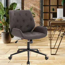 SVITA GABRIEL Bürostuhl Schreibtischstuhl Vintage-Design Kunstleder Schwarz