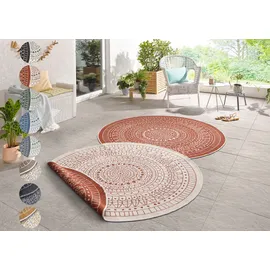 HANSE HOME Teppich Porto Wendeteppich, rund, Höhe: 5 mm, In-& Outdoor, Wetterfest, Balkon, Garten, Wohnzimmer, Wasserfest braun Ø 100 cm x 5 mm