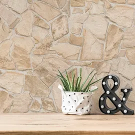 A.S. Création Vliestapete 3D-Optik Natur Stein Mauer Wand 10 m x 0,32 m 0 g Beige Creme 3893-29