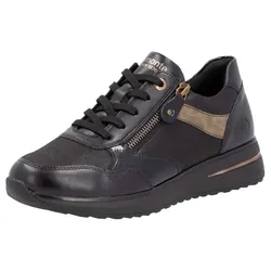 Keilsneaker REMONTE, Damen, Gr. 40, braun (schwarz, braun), Lederimitat, Textil, sportlich, Schuhe, Freizeitschuh, Halbschuh, Schnürschuh mit Schaftrandpolsterung
