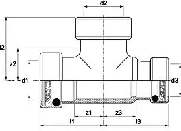 AIPS T-Stück VSH Tectite TT25 22 x 22 x 15 mm, Kupfer, reduziert, unlösbar