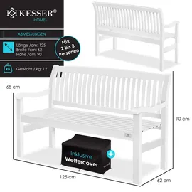 Kesser Gartenbank 125 x 62 x 90 cm Weiß