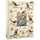 ARPAN Fotoalbum, für 200 Fotos mit Sichtfenster, 13 x 18 cm, Cream-Bird-floral, 21.5 x 4 x 28.5 cm