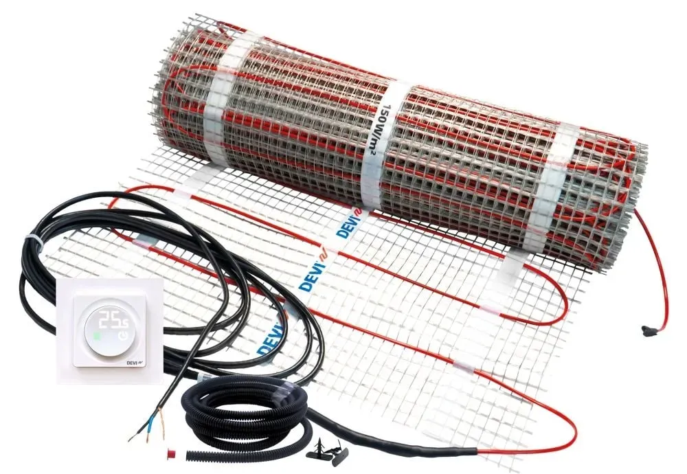 Devi 140F0479 DEVImat 150 Heizmatte mit DEVIreg Display Connect Uhrenthermostat, 12,0 m2