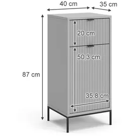 Vicco Eliza Midischrank 40 x 87 cm Grau