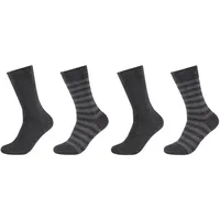 CAMANO 4er Pack camano Soft Stripe Crew Socken Herren