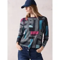 Cecil Langarmshirt, mit All-Over Print, blau