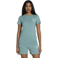 Puma Essentials Script T-Shirt Damen 30 green moon XL