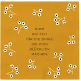 Grafik-Werkstatt Grafik Werkstatt Servietten mit Spruch | 20 Stück | 12,5 x 12,5 cm | gelb | Nimm dir Zeit