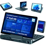 GPD MicroPC 2 | Tragbarer Mini-PC mit 7-Zoll-Display und 1080p-Auflösung | Intel N300, UHD Graphics | 16 GB LPDDR5, 2 TB NVMe-SSD | 2,5-Gigabit-Ethernet, USB-C, HDMI 2.1, Wi-Fi 6, Bluetooth 5.2