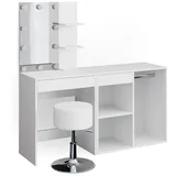 Vicco Schminktisch Isabelle LED-Beleuchtung Hocker und Schrank,