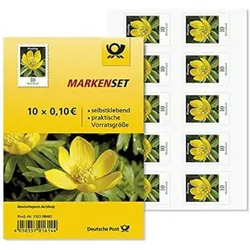 10 Stück Deutsche Post 0,10€ Briefmarken "Winterling" Selbstklebend