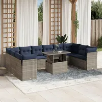 vidaXL Gartensofa-Set 11-tlg. grau