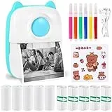 XINGGANG Mini Drucker, Mobiler Fotodrucker, Tragbarer Mini Fotodrucker, Wireless Fotodrucker Thermodrucker, Smartphone Bluetooth Drucker, für Lernhilfe,Lernnotizen, Journal, Notizen, Journal, Liste